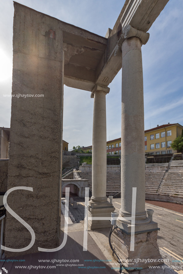 PLOVDIV, BULGARIA - MAY 1, 2016: Ruins of Ancient Roman theatre in Plovdiv, Bulgaria