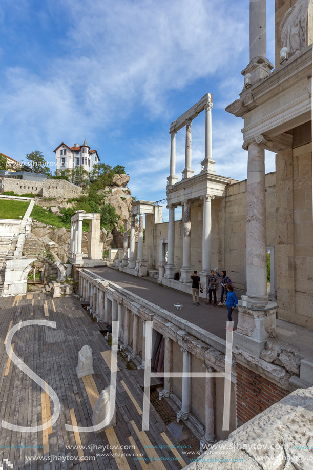 PLOVDIV, BULGARIA - MAY 1, 2016: Ruins of Ancient Roman theatre in Plovdiv, Bulgaria