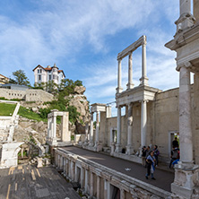 PLOVDIV, BULGARIA - MAY 1, 2016: Ruins of Ancient Roman theatre in Plovdiv, Bulgaria