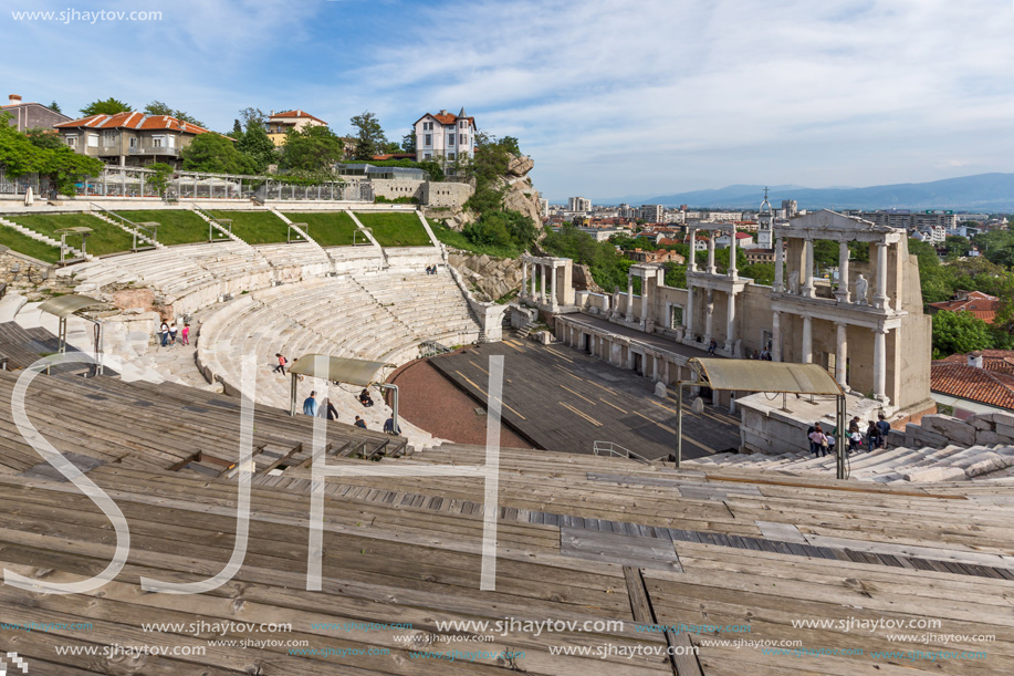 PLOVDIV, BULGARIA - MAY 1, 2016: Ruins of Ancient Roman theatre in Plovdiv, Bulgaria