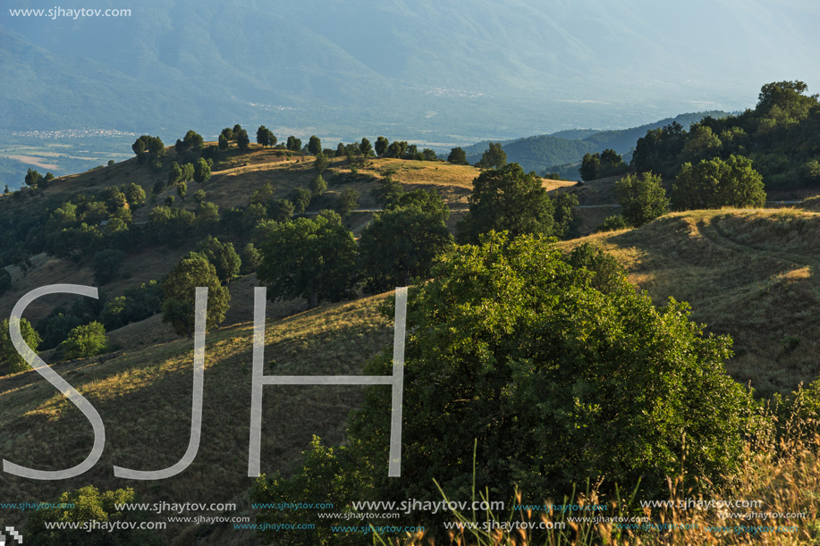 Amazing Sunset Landscape of Ograzhden Mountain, Blagoevgrad Region, Bulgaria