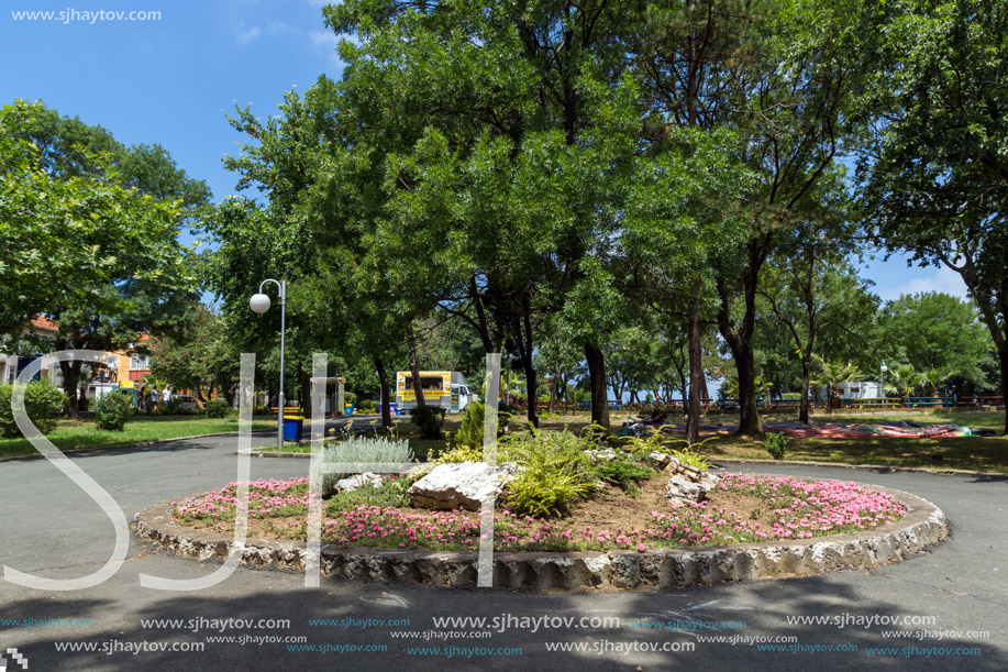 TSAREVO, BULGARIA - JUNE 27, 2013: Park with Flowers in town of Tsarevo, Burgas Region, Bulgaria