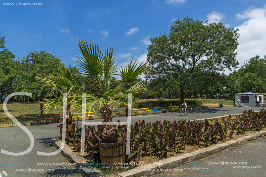 TSAREVO, BULGARIA - JUNE 27, 2013: Park with Flowers in town of Tsarevo, Burgas Region, Bulgaria