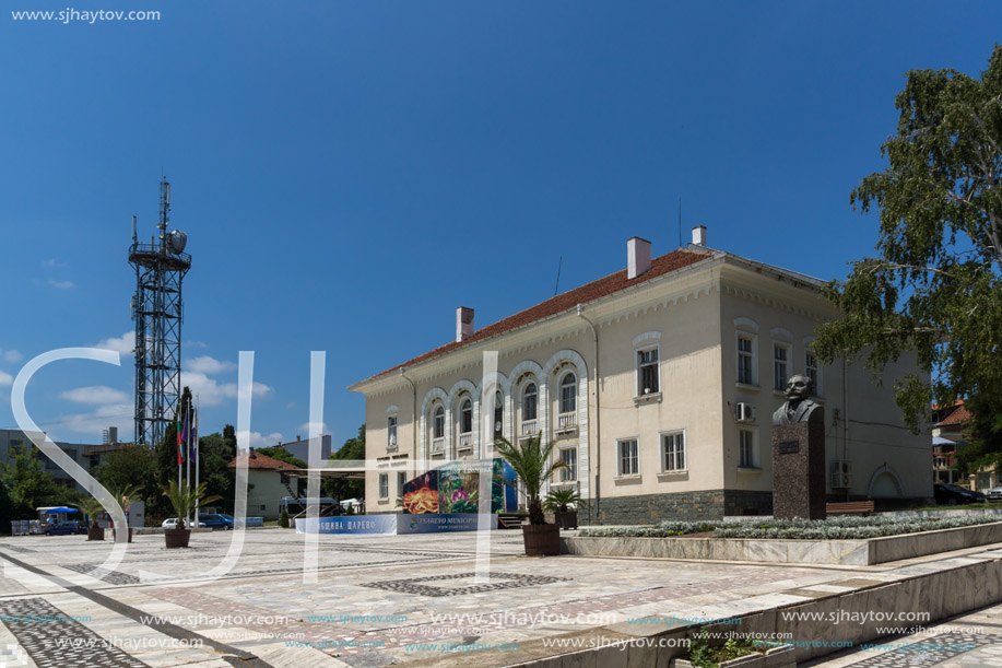 TSAREVO, BULGARIA - JUNE 27, 2013:  Central square in town of Tsarevo, Burgas Region, Bulgaria