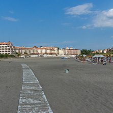 NESTINARKA BEACH, TSAREVO, BULGARIA - JUNE 29, 2013: Panoramic view of Nestinarka Beach near town of Tsarevo, Burgas Region, Bulgaria