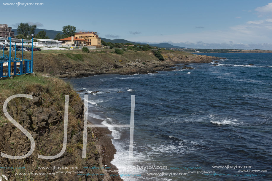 AHTOPOL, BULGARIA - JUNE 30, 2013: Panorama of coastline of town of Ahtopol,  Burgas Region, Bulgaria