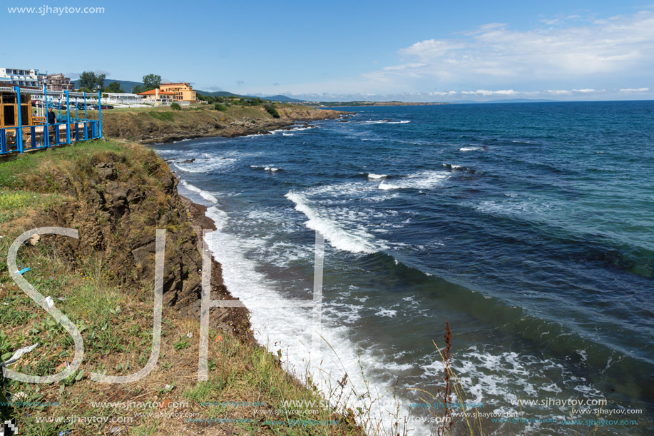 AHTOPOL, BULGARIA - JUNE 30, 2013: Panorama of coastline of town of Ahtopol,  Burgas Region, Bulgaria