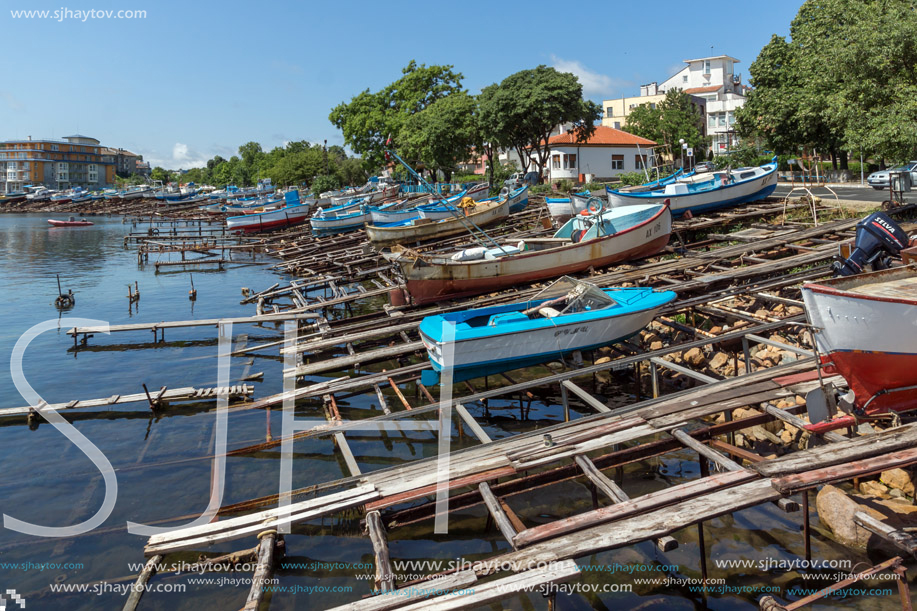 AHTOPOL, BULGARIA - JUNE 30, 2013: Panorama of port of town of Ahtopol,  Burgas Region, Bulgaria