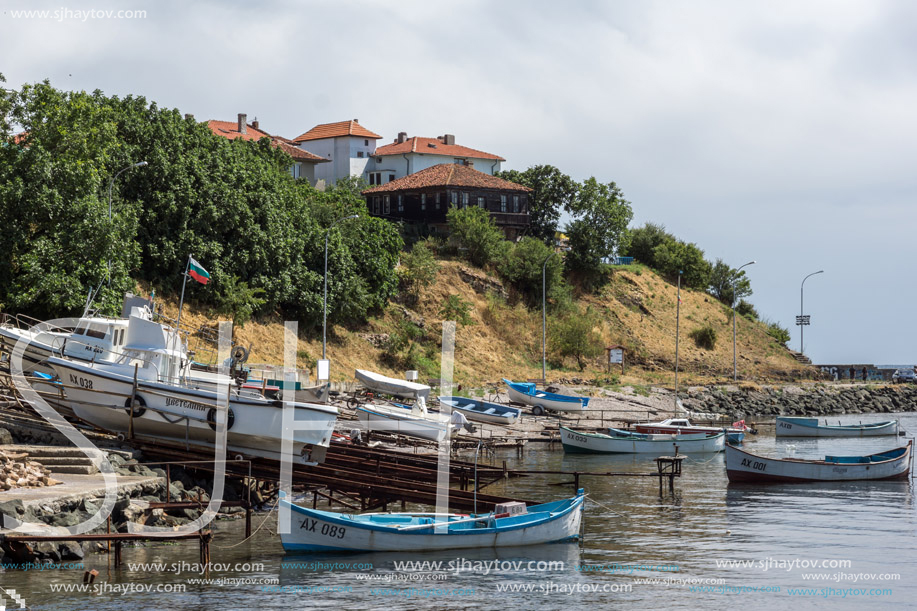 AHTOPOL, BULGARIA - JUNE 30, 2013: Panorama of port of town of Ahtopol,  Burgas Region, Bulgaria