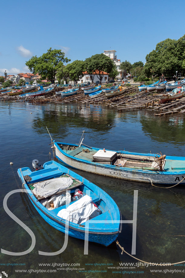 AHTOPOL, BULGARIA - JUNE 30, 2013: Panorama of port of town of Ahtopol,  Burgas Region, Bulgaria