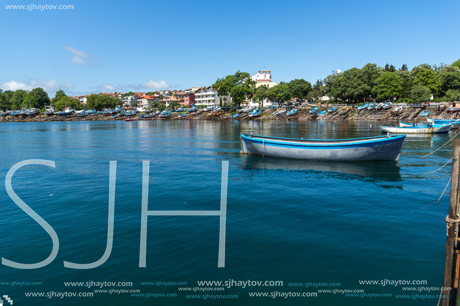 AHTOPOL, BULGARIA - JUNE 30, 2013: Panorama of port of town of Ahtopol,  Burgas Region, Bulgaria