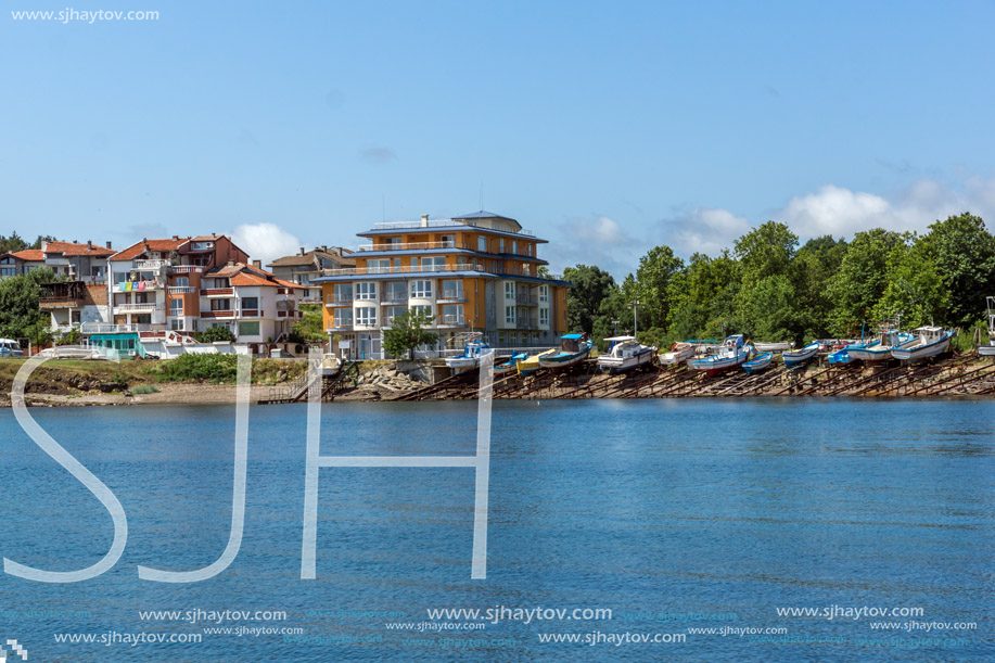 AHTOPOL, BULGARIA - JUNE 30, 2013: Panorama of port of town of Ahtopol,  Burgas Region, Bulgaria