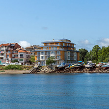 AHTOPOL, BULGARIA - JUNE 30, 2013: Panorama of port of town of Ahtopol,  Burgas Region, Bulgaria