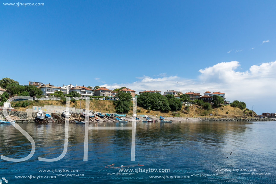 AHTOPOL, BULGARIA - JUNE 30, 2013: Panorama of port of town of Ahtopol,  Burgas Region, Bulgaria