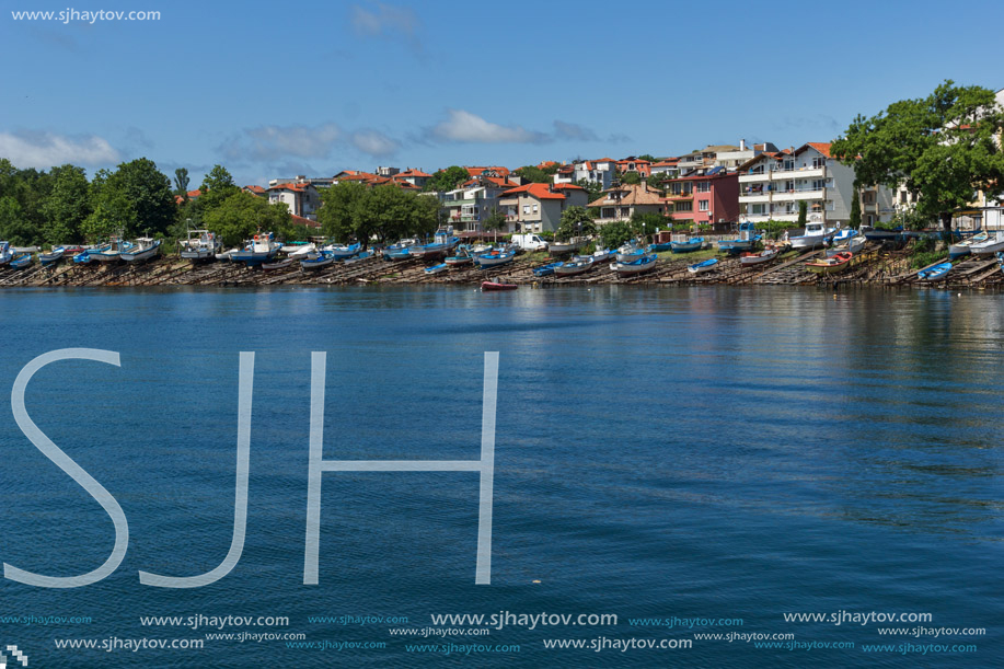 AHTOPOL, BULGARIA - JUNE 30, 2013: Panorama of port of town of Ahtopol,  Burgas Region, Bulgaria