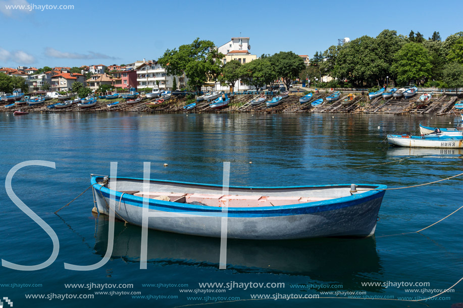 AHTOPOL, BULGARIA - JUNE 30, 2013: Panorama of port of town of Ahtopol,  Burgas Region, Bulgaria