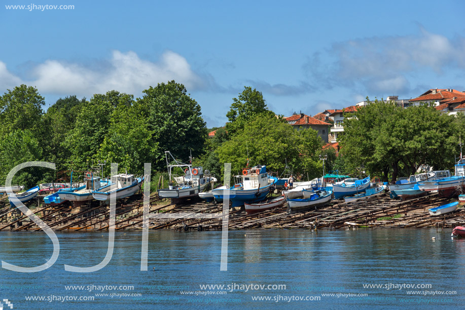 AHTOPOL, BULGARIA - JUNE 30, 2013: Panorama of port of town of Ahtopol,  Burgas Region, Bulgaria