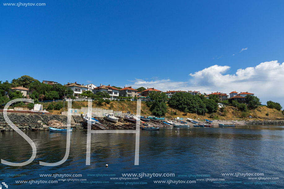 AHTOPOL, BULGARIA - JUNE 30, 2013: Panorama of port of town of Ahtopol,  Burgas Region, Bulgaria