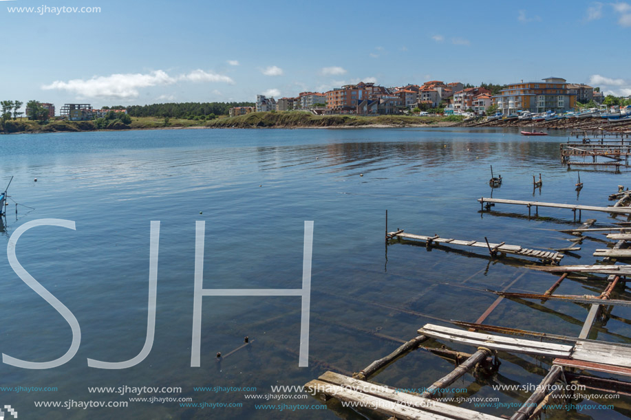 AHTOPOL, BULGARIA - JUNE 30, 2013: Panorama of port of town of Ahtopol,  Burgas Region, Bulgaria