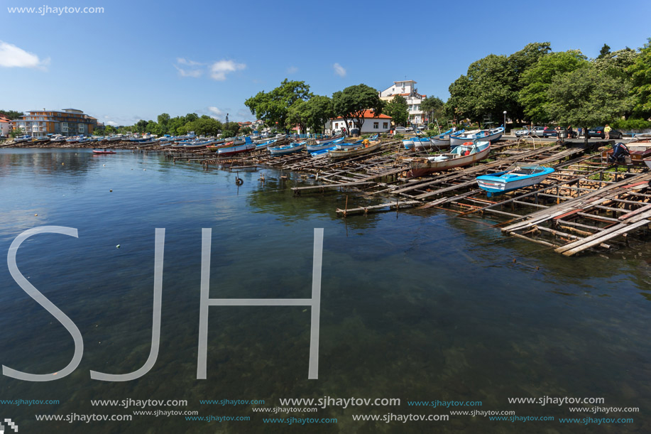 AHTOPOL, BULGARIA - JUNE 30, 2013: Panorama of port of town of Ahtopol,  Burgas Region, Bulgaria