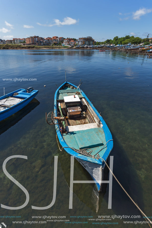 AHTOPOL, BULGARIA - JUNE 30, 2013: Panorama of port of town of Ahtopol,  Burgas Region, Bulgaria