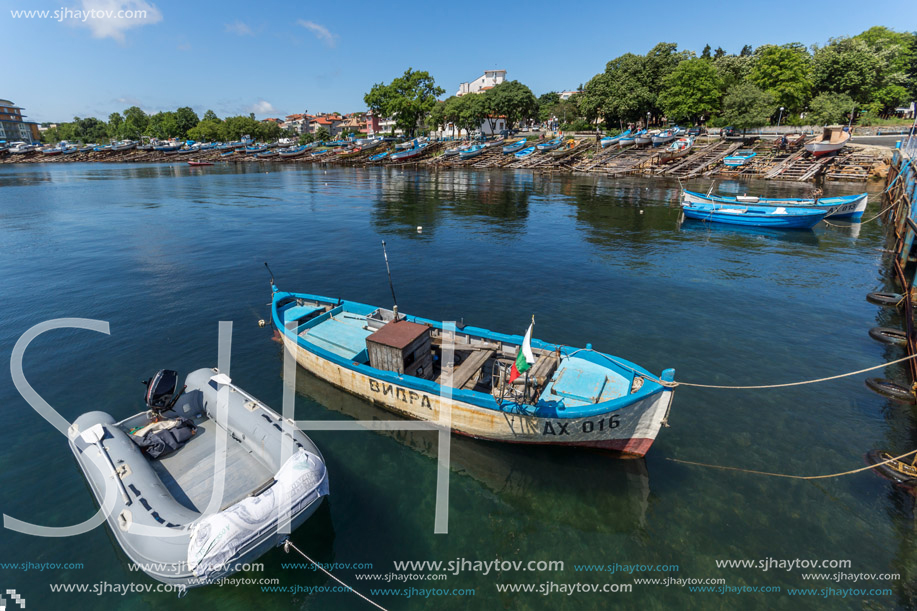 AHTOPOL, BULGARIA - JUNE 30, 2013: Panorama of port of town of Ahtopol,  Burgas Region, Bulgaria