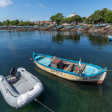 AHTOPOL, BULGARIA - JUNE 30, 2013: Panorama of port of town of Ahtopol,  Burgas Region, Bulgaria