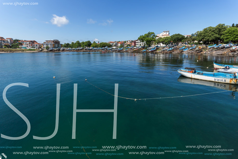 AHTOPOL, BULGARIA - JUNE 30, 2013: Panorama of port of town of Ahtopol,  Burgas Region, Bulgaria