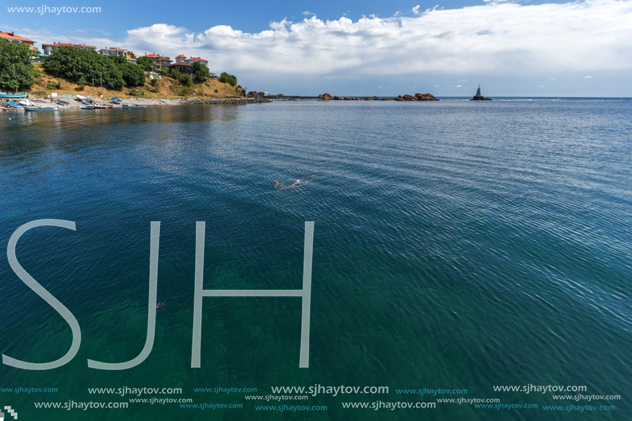 AHTOPOL, BULGARIA - JUNE 30, 2013: Panorama of port of town of Ahtopol,  Burgas Region, Bulgaria