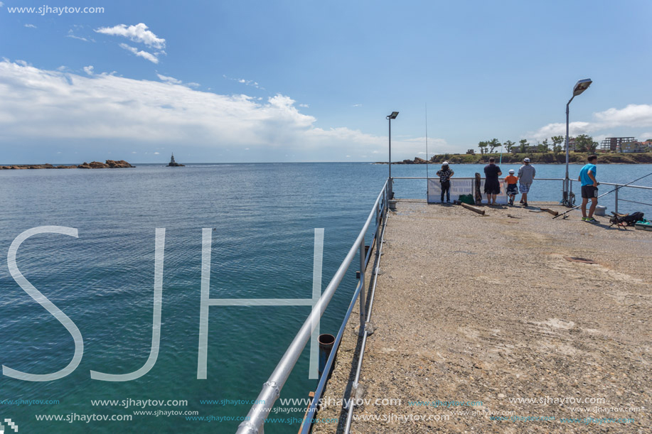 AHTOPOL, BULGARIA - JUNE 30, 2013: Panorama of port of town of Ahtopol,  Burgas Region, Bulgaria