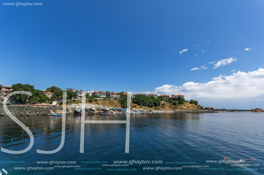 AHTOPOL, BULGARIA - JUNE 30, 2013: Panorama of port of town of Ahtopol,  Burgas Region, Bulgaria