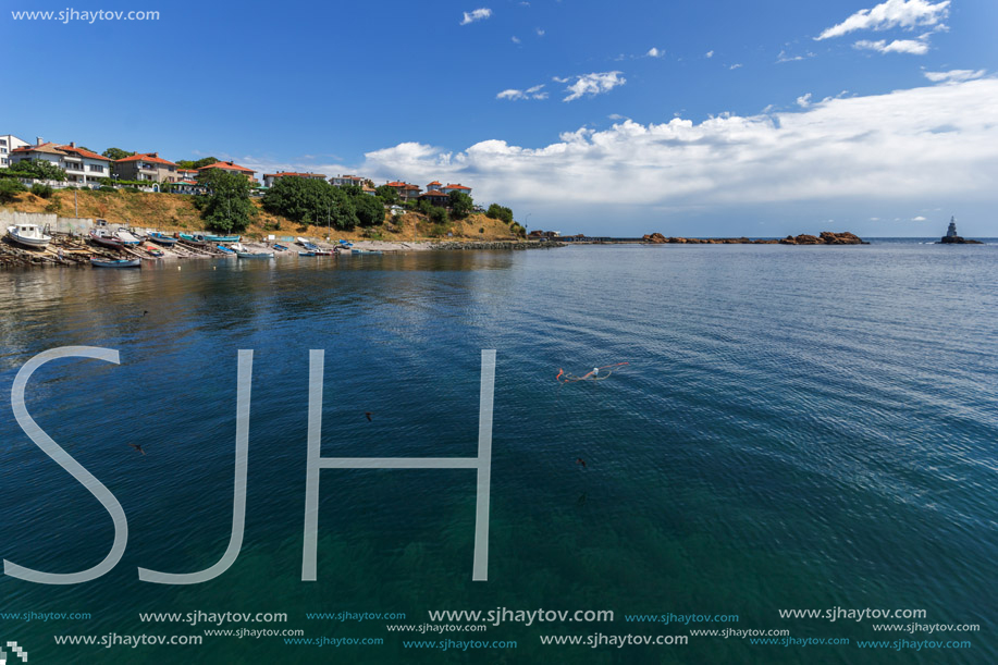 AHTOPOL, BULGARIA - JUNE 30, 2013: Panorama of port of town of Ahtopol,  Burgas Region, Bulgaria