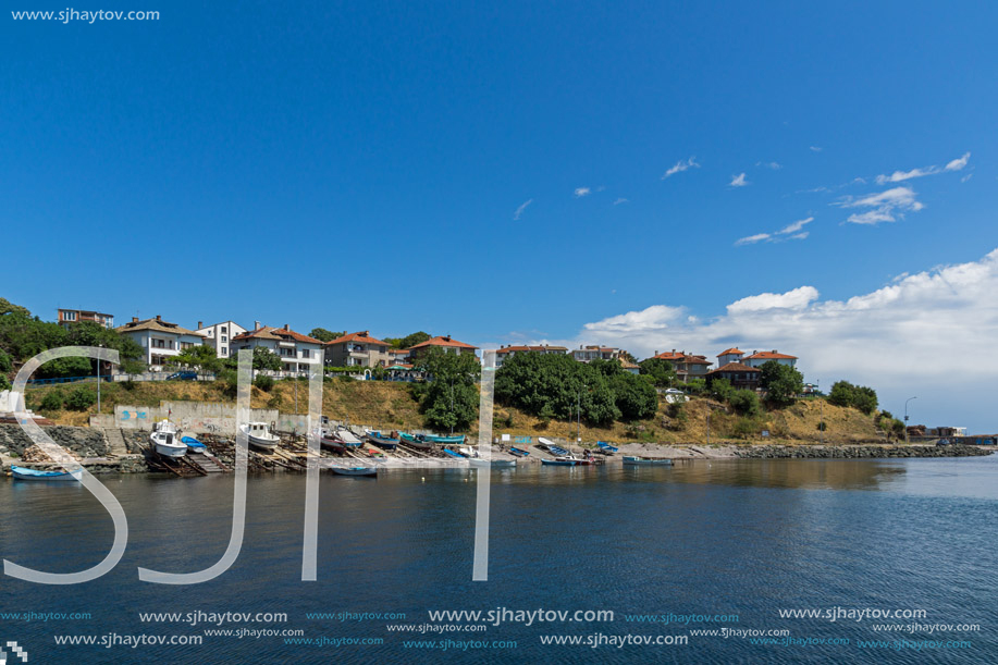 AHTOPOL, BULGARIA - JUNE 30, 2013: Panorama of port of town of Ahtopol,  Burgas Region, Bulgaria