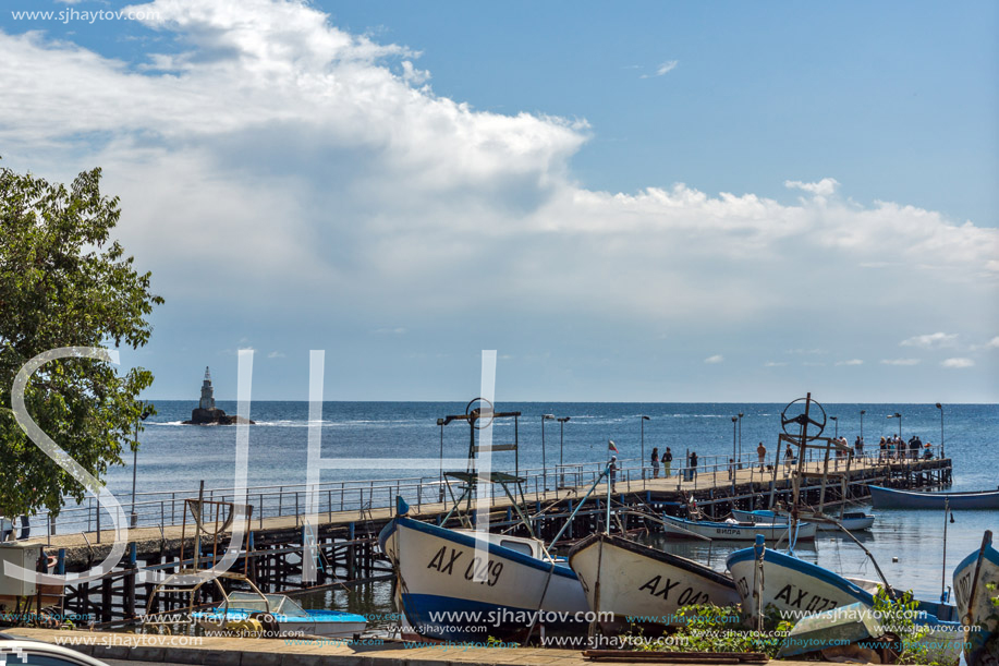 AHTOPOL, BULGARIA - JUNE 30, 2013: Panorama of port of town of Ahtopol,  Burgas Region, Bulgaria