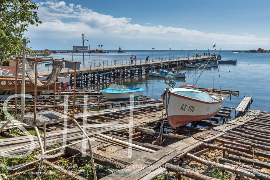 AHTOPOL, BULGARIA - JUNE 30, 2013: Panorama of port of town of Ahtopol,  Burgas Region, Bulgaria