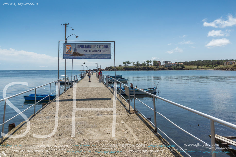 AHTOPOL, BULGARIA - JUNE 30, 2013: Panorama of port of town of Ahtopol,  Burgas Region, Bulgaria