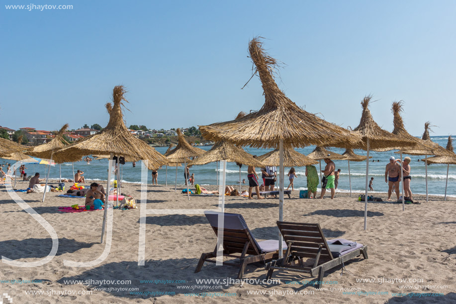 ARAPYA, BULGARIA - JULY 2, 2013: Panoramic view of Arapya Beach near town of Tsarevo, Burgas Region, Bulgaria