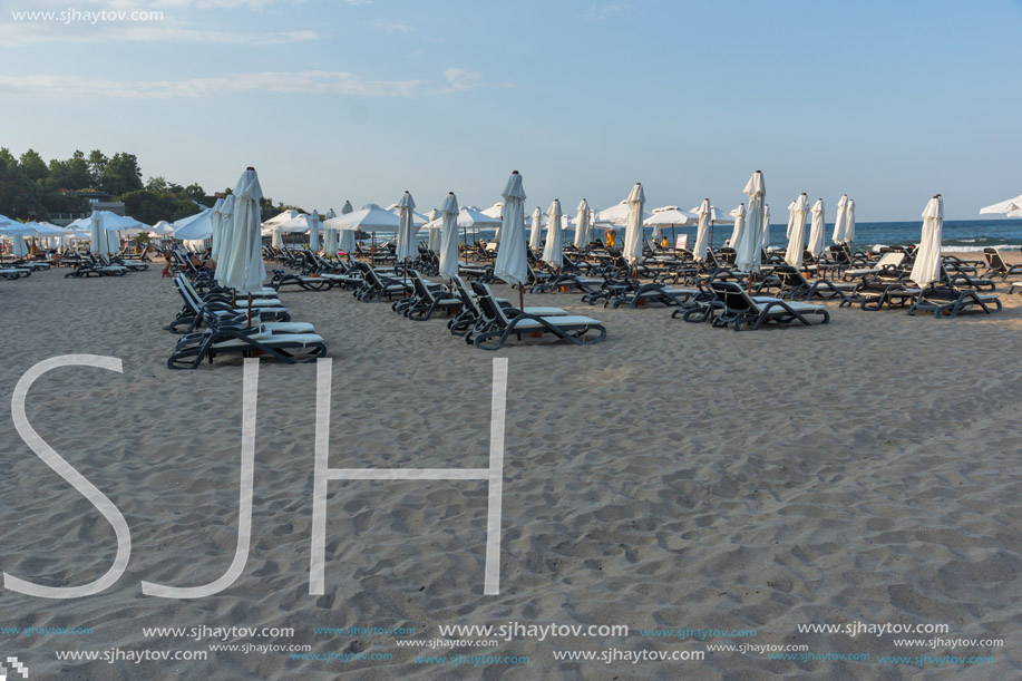 LOZENETS, BULGARIA - JULY 2, 2013: Panorama of Oasis beach near village of Lozenets, Burgas Region, Bulgaria