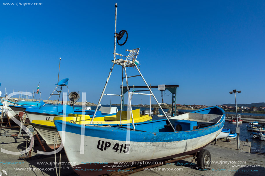 TSAREVO, BULGARIA - JULY 3, 2013: Panorama of the port of town of Tsarevo, Burgas Region, Bulgaria