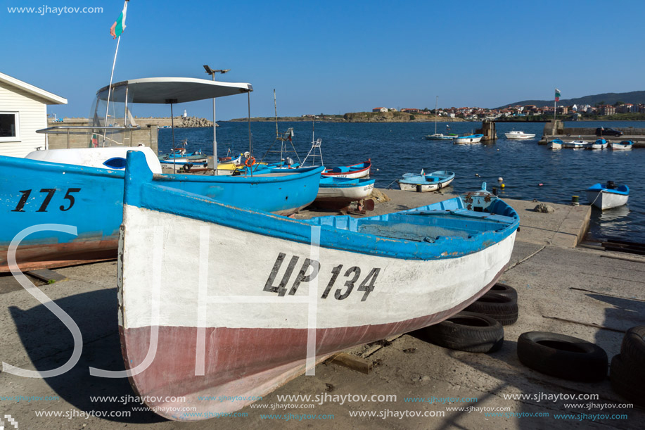 TSAREVO, BULGARIA - JULY 3, 2013: Panorama of the port of town of Tsarevo, Burgas Region, Bulgaria