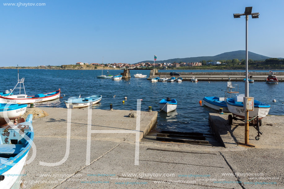 TSAREVO, BULGARIA - JULY 3, 2013: Panorama of the port of town of Tsarevo, Burgas Region, Bulgaria