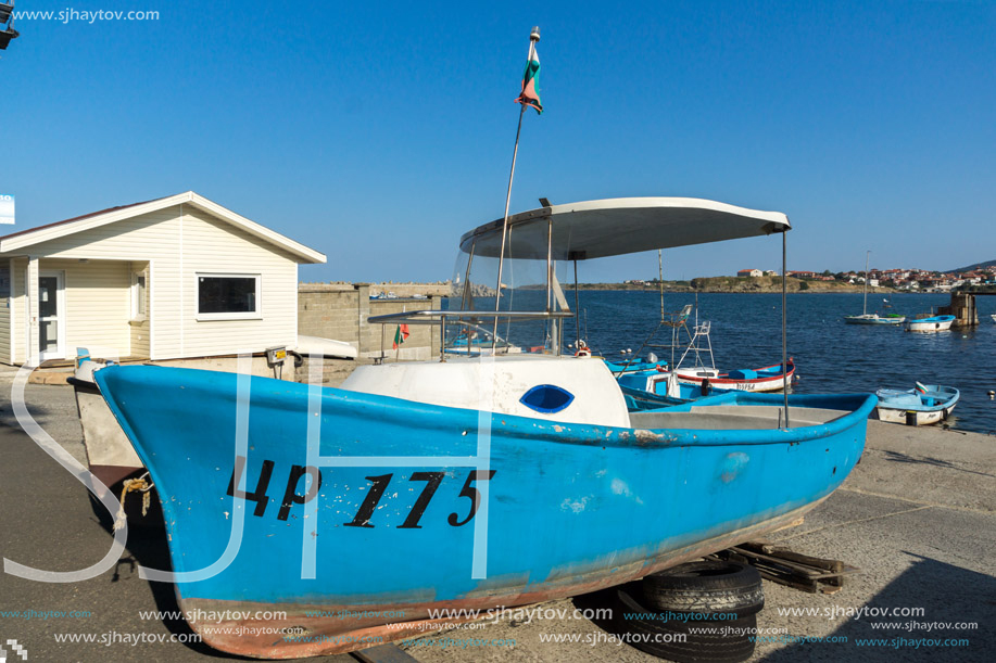 TSAREVO, BULGARIA - JULY 3, 2013: Panorama of the port of town of Tsarevo, Burgas Region, Bulgaria