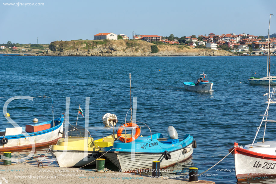 TSAREVO, BULGARIA - JULY 3, 2013: Panorama of the port of town of Tsarevo, Burgas Region, Bulgaria