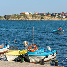 TSAREVO, BULGARIA - JULY 3, 2013: Panorama of the port of town of Tsarevo, Burgas Region, Bulgaria