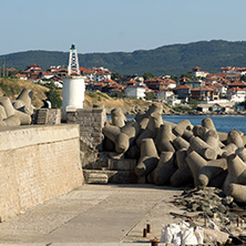 TSAREVO, BULGARIA - JULY 3, 2013: Panorama of the port of town of Tsarevo, Burgas Region, Bulgaria