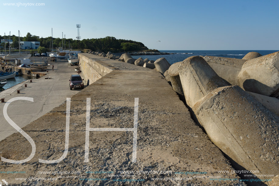 TSAREVO, BULGARIA - JULY 3, 2013: Panorama of the port of town of Tsarevo, Burgas Region, Bulgaria