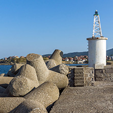 TSAREVO, BULGARIA - JULY 3, 2013: Panorama of the port of town of Tsarevo, Burgas Region, Bulgaria