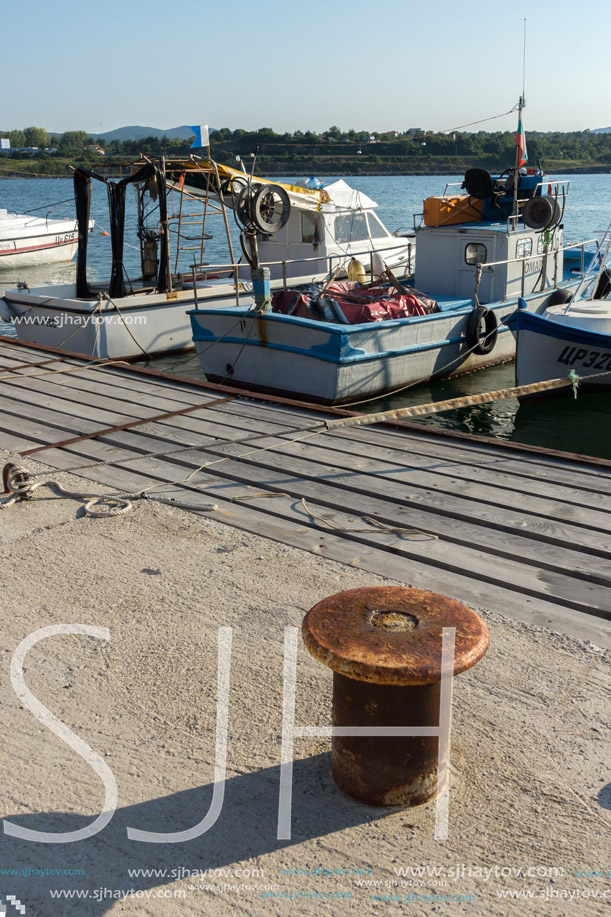 TSAREVO, BULGARIA - JULY 3, 2013: Panorama of the port of town of Tsarevo, Burgas Region, Bulgaria