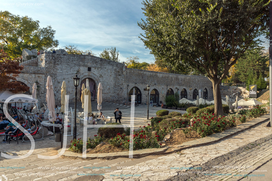 NIS, SERBIA- OCTOBER 21, 2017: Flower shop and Inside view of Fortress and park in City of Nis, Serbia