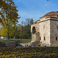 NIS, SERBIA- OCTOBER 21, 2017: Sunset view of Bali Beg Mosque in Fortress of City of Nis, Serbia